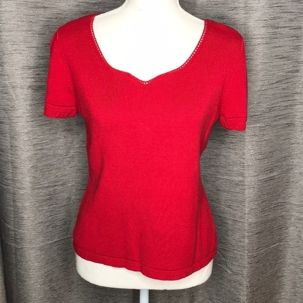 HILLARD & HANSON LARGE RED VNECK SWEATER